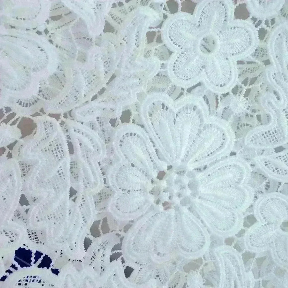 Anne Fontaine Vorel White Semi-sheer Floral Lace Asymmetrical Hem Dress Size 36 - Picture 5 of 9